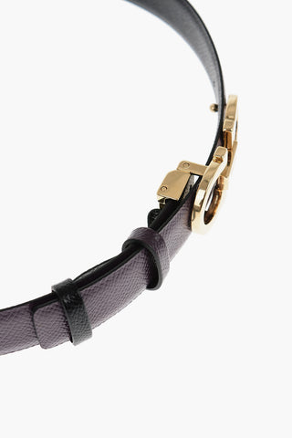 Reptile Effect Leather Belt with Iconic Buckle 25mm