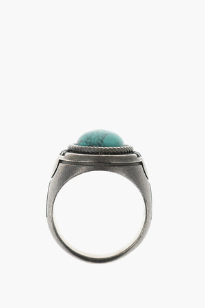 Silver NATIVE Chevalier Ring with Central Stone
