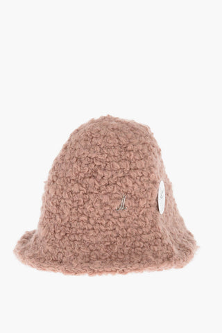 Solid Color Bouclè Wool Cloche Hat