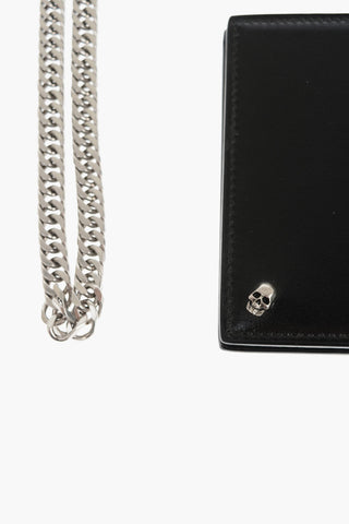 Leather Card Holder with Removable Metal Chain