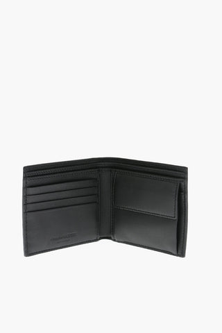 Leather Wallet with Tone On Tone Logo-Print