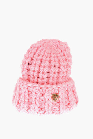 Solid Color Beanie with Golden Logo
