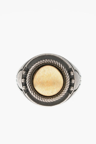 Anello in Argento con Pietra Dorata