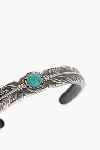 Silver NATIVE Bracelet with Central Stone