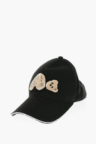 Solid Color Cap with Teddy Bear Embroidery