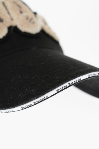 Solid Color Cap with Teddy Bear Embroidery