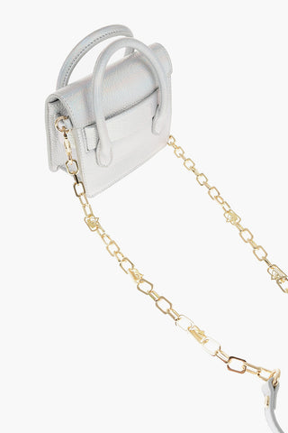 iridiscent Effect Textured Faux Leather Handle Bag