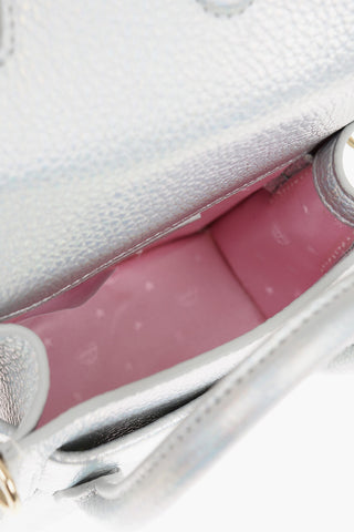 iridiscent Effect Textured Faux Leather Handle Bag