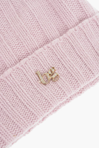 BLUGIRL Ribbed Beanie with Real Fur Pom Pom