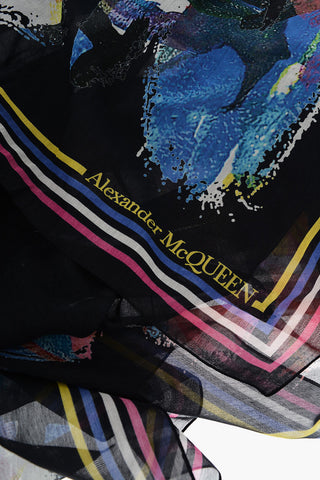 Cotton and Silk Graffiti Effect Scarf