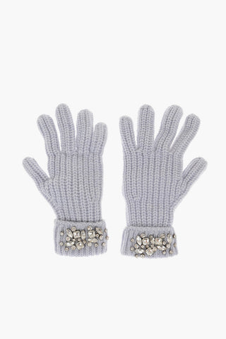 BLUGIRL Wool and Cashmere Gloves with Jewelry Decoration