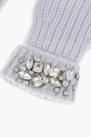 BLUGIRL Wool and Cashmere Gloves with Jewelry Decoration