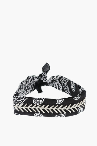 Bandana Motif Cotton MONARCH Headband with Rhinestone Details