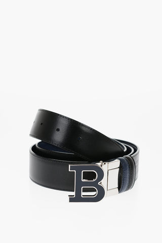reversible leather B BUCKLENAMEL Belt 35mm