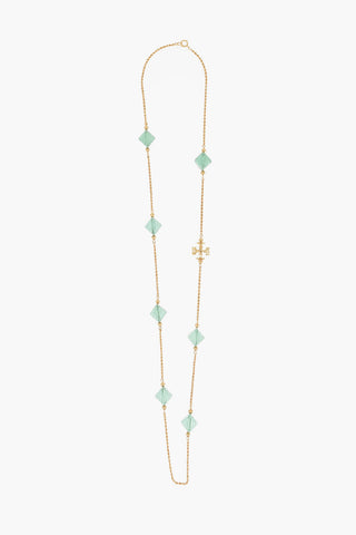 Metal ROXANNE Long Necklace Embellished with Resin Beads