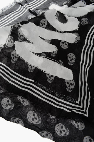Biker Scarf with All-Over Skull Print