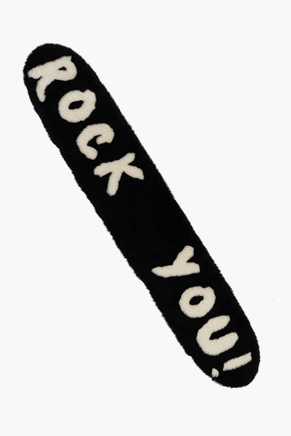 Faux Fur Scarf with Contrast Writing