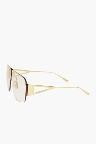 Occhiali Aviator con Montatura Effetto Dorato