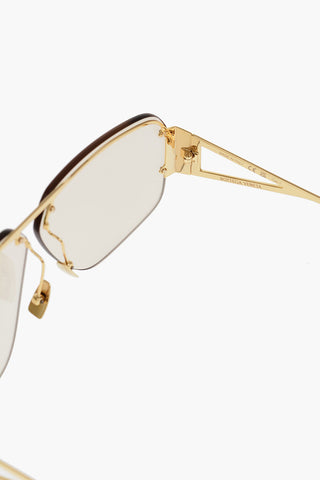 Occhiali Aviator con Montatura Effetto Dorato