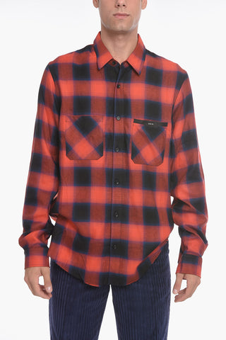 Camicia Sfrangiata in Flanella con Logo