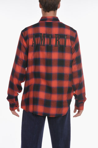 Camicia Sfrangiata in Flanella con Logo
