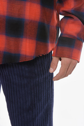 Camicia Sfrangiata in Flanella con Logo