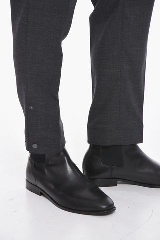 Pantaloni Slim Fit con Fibbie e Bottoni sul Fondo