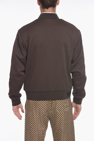 Zip-up Sweatshirt with Contrasting Embroidery