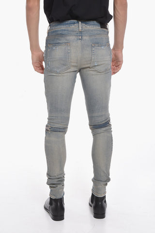 Vintage-effect MX2 Biker Denims with Contrasting Details 14cm