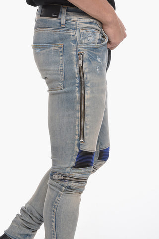 Vintage-effect MX2 Biker Denims with Contrasting Details 14cm