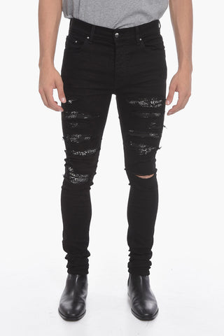 Skinny THRASHER Denims with BANDANA Patch Details 14cm