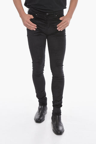 5 Pocket Skinny Fit Velour Pants