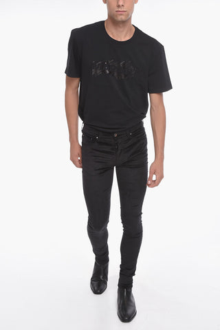 5 Pocket Skinny Fit Velour Pants