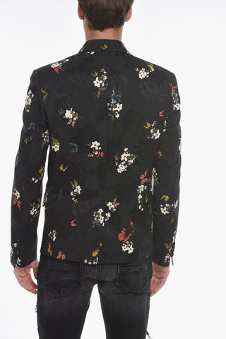Jacquard BUTTERFLY Single-breasted Blazer with Peak Lapel