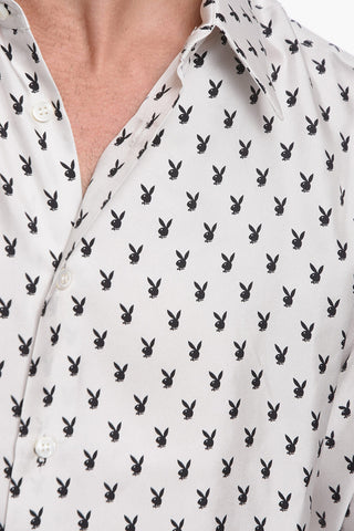 PLAYBOY X AMIRI Silk-twill Shirt with Bunny Print