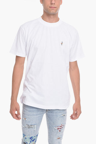 Crew Neck COLORFUL CROSS T-Shirt with Embroidery