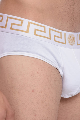 Set 2 Pairs of Stretch Cotton Briefs with Logoed Elastic Band