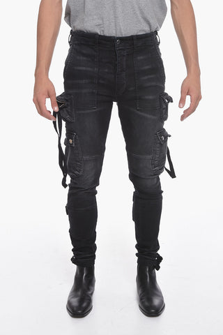 Jeans Cargo TACTICAL in Denim Stone Wash 14cm