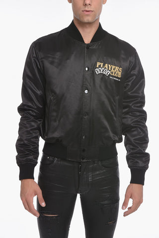 Bomber PLAYERS CLUB in Misto Seta con Logo in Applicazione