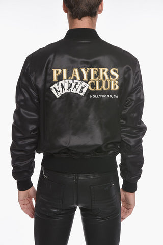 Bomber PLAYERS CLUB in Misto Seta con Logo in Applicazione
