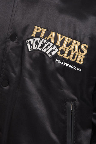 Bomber PLAYERS CLUB in Misto Seta con Logo in Applicazione