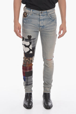 Slim-fitting ARTPATCH Vintage-effect Denims 15cm