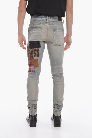Slim-fitting ARTPATCH Vintage-effect Denims 15cm