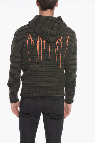 Maglia Hoodie in Lana con Ricamo