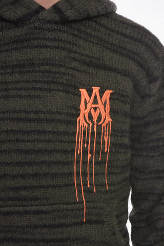 Maglia Hoodie in Lana con Ricamo