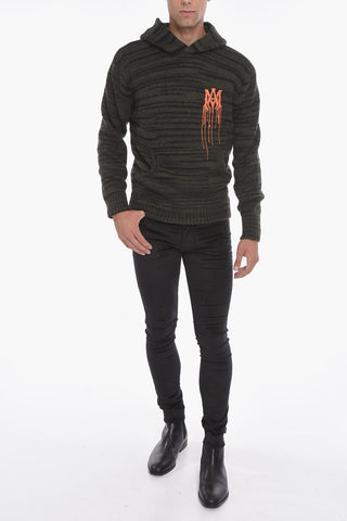 Maglia Hoodie in Lana con Ricamo