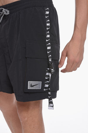 SWIM Costume da Bagno Boxer in Tinta Unita con Banda Laterale Logata