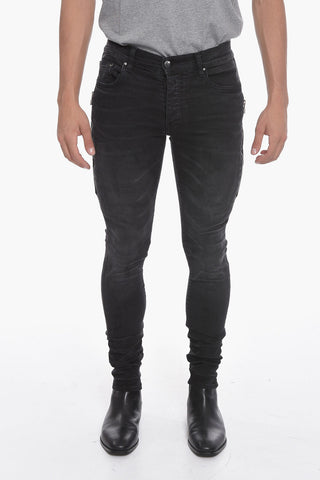 Stretchy HALF TRACK Skinny Denims with Zip Details 14cm