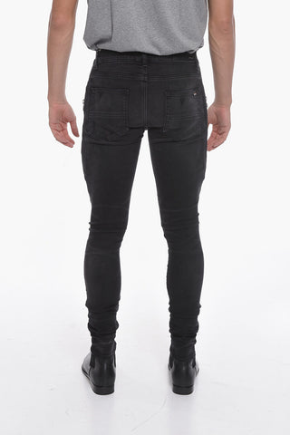 Stretchy HALF TRACK Skinny Denims with Zip Details 14cm