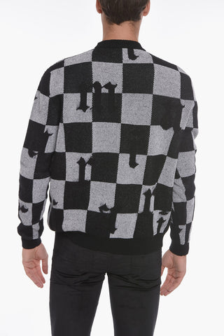 Cashmere Logoed Sweather with Check Pattern